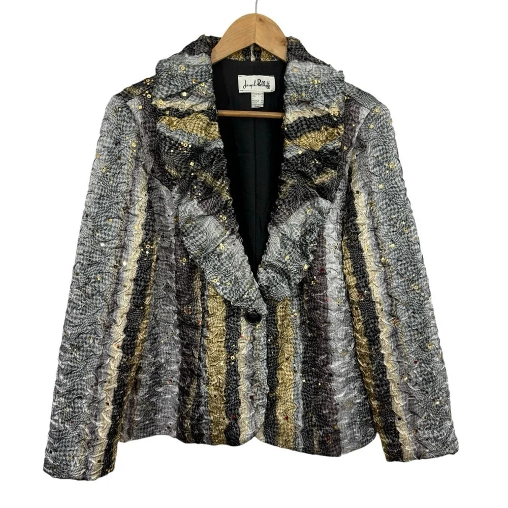 Joseph Ribkoff Multicolor Textured Jacket - Picture 1 of 13